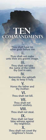 Ten commandments bookmark - commandments,