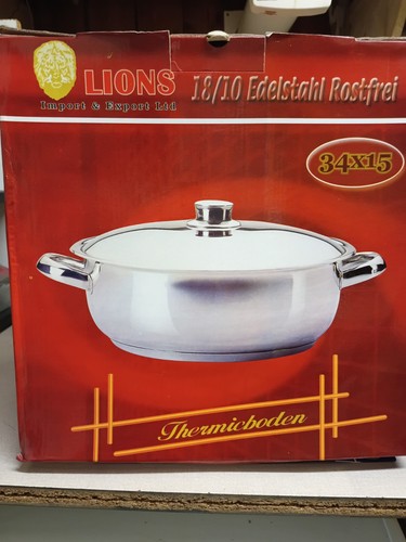 Stainless steel large wok - large,