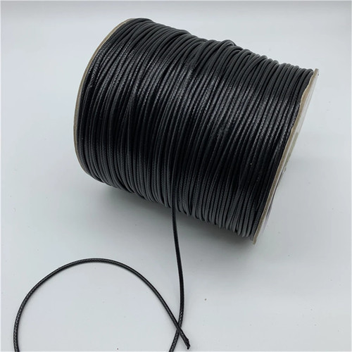 Waxed cotton cord black - waxed,