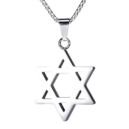 Silver star necklace jewish - of,