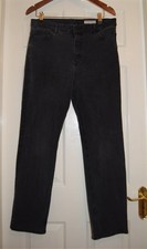 M&S Magic Jeans LIFT Straight Leg 16 Reg 34W 30L Shaping Stretch Black Dark Grey