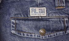 Polo Jeans Ralph Lauren 3/4 Cargo Unisex Designer Denim Shorts - W25