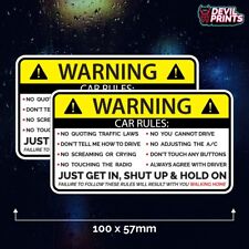 2 x VEHICLE RULES Funny Vinyl
