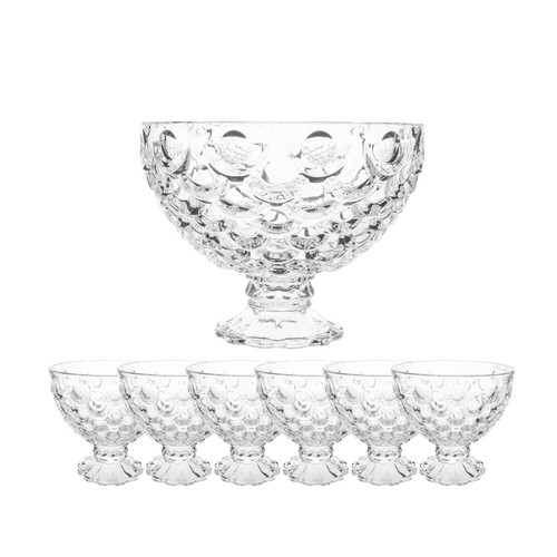 Piece footed glass - bowls, set