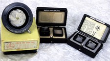 Boxed PAILLARD BOLEX Viewfinder Parallax Correctors 1' 2', 50, 52 and Iris fader