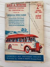 Red & White Services Limited Bus timetable dated June 1940