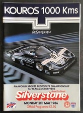 SILVERSTONE 5 May 1986 KOUROS 1000 KMS Car Races A4 Programme