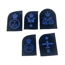 Joblot Royal Navy Rank/ Trade Badges Embroidered Blue On Black Unissued (A)