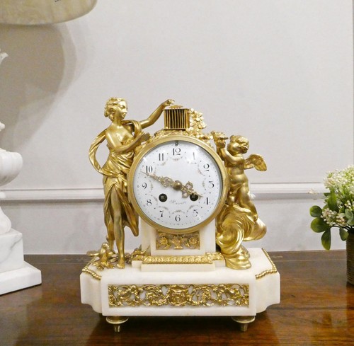 Antique french mantel clock - antique,