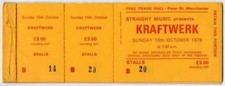 Kraftwerk The Free Trade Hall, Manchester 15/10/78 Ticket 