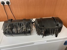 Two Leather Motorcycle Luggage Bags.