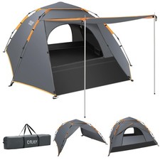 Cflity Camping Tent, 3 Man Pop Up Tent Automatic Instant Three Layer Waterproof