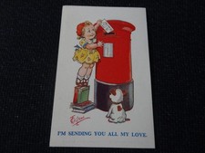 Artist Signed Gilson Comic Dog Postbox Greetings Postcard - 107904