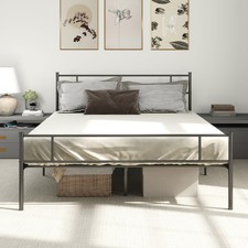 HOMCOM King Metal Bed Frame, Headboard/Footboard, Storage  , Refurbished