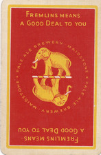 RARE VINTAGE "British Brewery - Fremlins (Red Card)" SINGLE Play Card