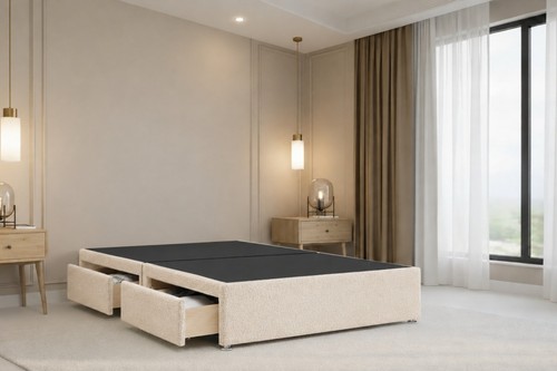 Teddy fabric divan bed base - divan,
