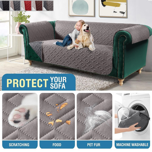 Quilted sofa cover slip - sofa,