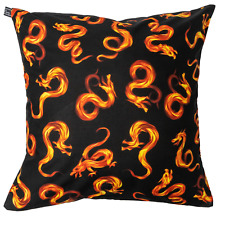 Chinese Dragon Fire Cushion Cover Decor Scatter Case 100% Cotton Fabric