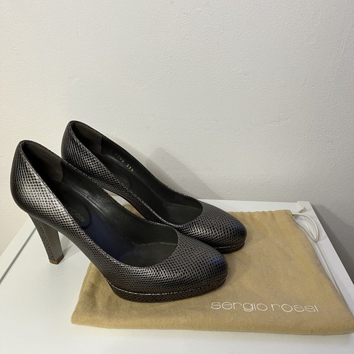 Sergio rossi grey - sergio, metallic