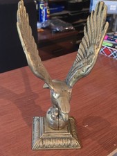 Vintage Solid Brass American Eagle Flying Statue Sculpture very old 
