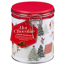 Hot Chocolate Luxury Tin Gift Set Ideal Xmas Gift Luxury Milk Chocolate Red Tin