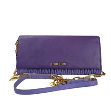Miu Miu Purple Matelasse Leather Flap Crossbody