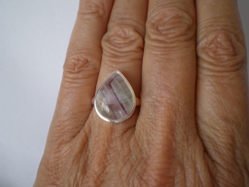 Multi colour fluorite ring - multi-colour,