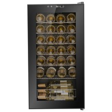 electriQ 28 Bottle Capacity Freestanding Wine Cooler -  Black eiQ88FSWINE
