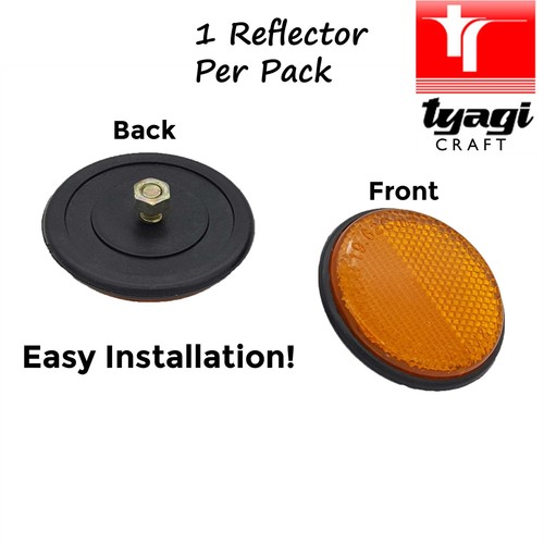 Reflector round amber - round,
