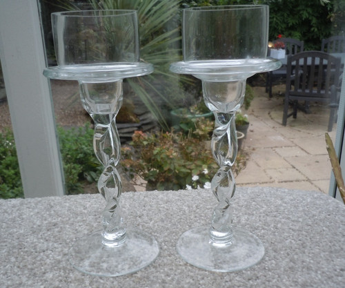 Pair candle tea light - candle, holders
