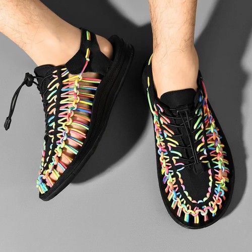 New roman woven sandals unisex - new,
