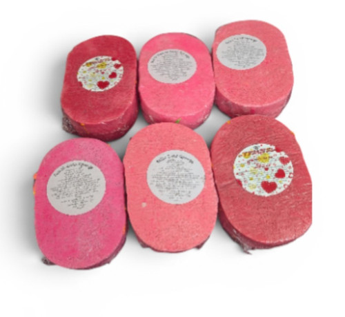 Pink soap sponges - 6x,