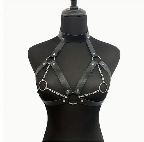 Chest harness leather cage - harness,