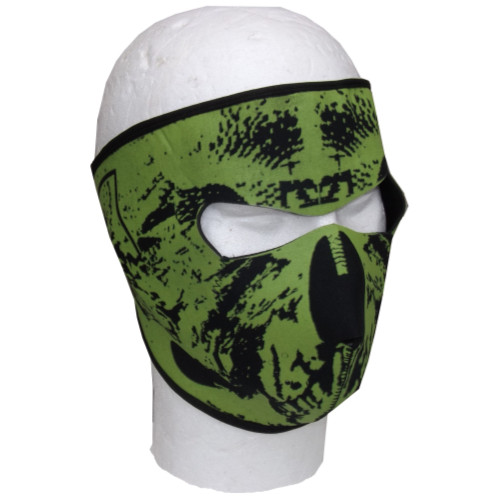 Neoprene green black camo face - neoprene,