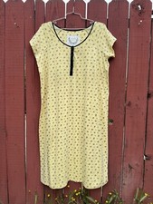Carole Hochman Heavenly Soft Sleepwear Yellow Nightgown Lounge Plus Size 1X QVC 