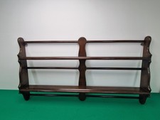 Retro 41" Hardwood Ercol ? Wooden Plate Rack Wall Display Shelf Mid Century