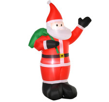 HOMCOM 8ft Christmas Inflatable Santa Holiday Decoration w/LED Lights  2-4-533