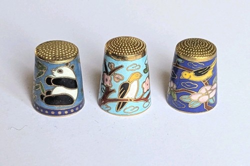 Cloisonne thimbles panda - 3,