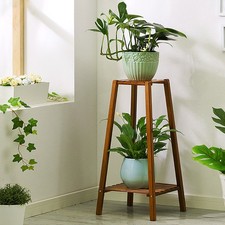 Rustic Wooden Plant Stand Indoor Multi-Tier Flower Display Shelf for Living Room
