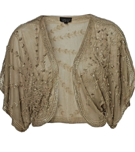 Topshop gold shrug - gold, sequins