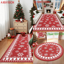 Snowflake Christmas Tree Rug Non-Slip Living Room Bedroom Carpet Floor Door Rug