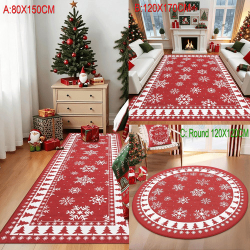 Snowflake christmas tree rug - christmas,