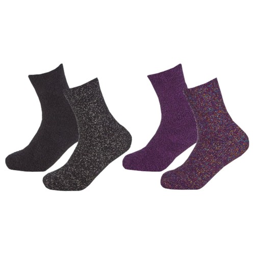 Girls glitter cosy socks - glitter,