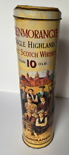 Vintage EMPTY Glenmorangie Highland Whisky Tall Embossed Tin Men of Tain