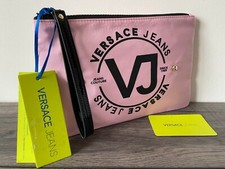 VERSACE JEANS PINK WRISTLET POUCH CLUTCH BNWT 
