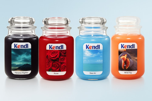 Large scented candle - scented, glass
