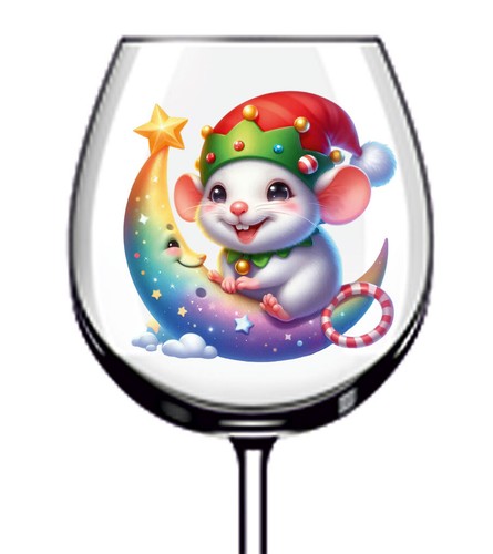 12x colourful christmas rat - colourful,