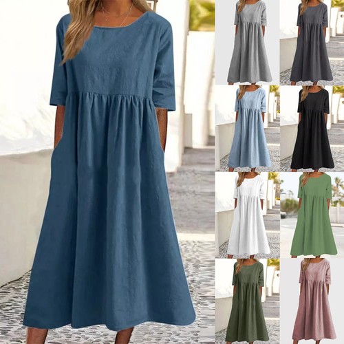 Womens short sleeve midi dress - womens,