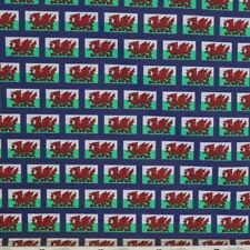 Polycotton Fabric Wales Flags