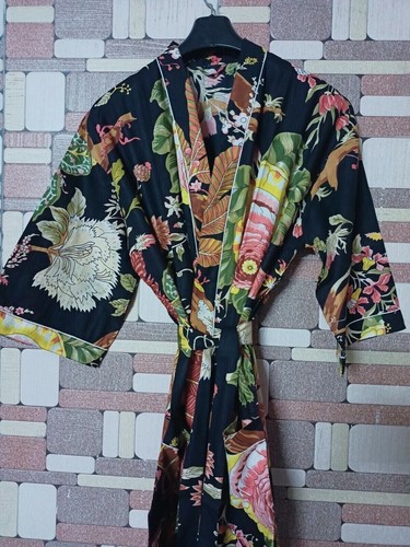Long kimono cotton hand block - kimono,